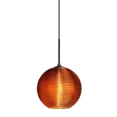 Besa Lighting Kristall 8 Cord Pendant, Amber, Bronze Finish, 1x60W Incandescent 1JT-461682-BR